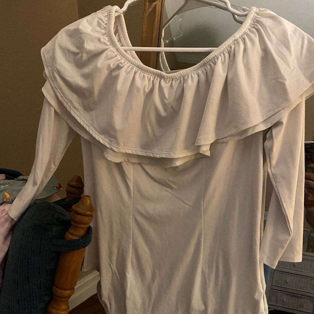 White ruffle bodysuit